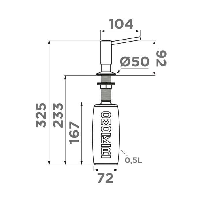 Omoikiri дозатор для раковины, хром арт. 4995004