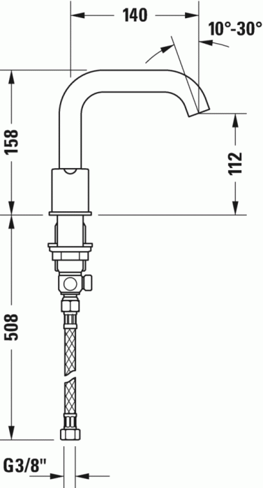 Duravit однорычажный смеситель для раковины s 158 мм, c.1, c11060003010 цвет: хром