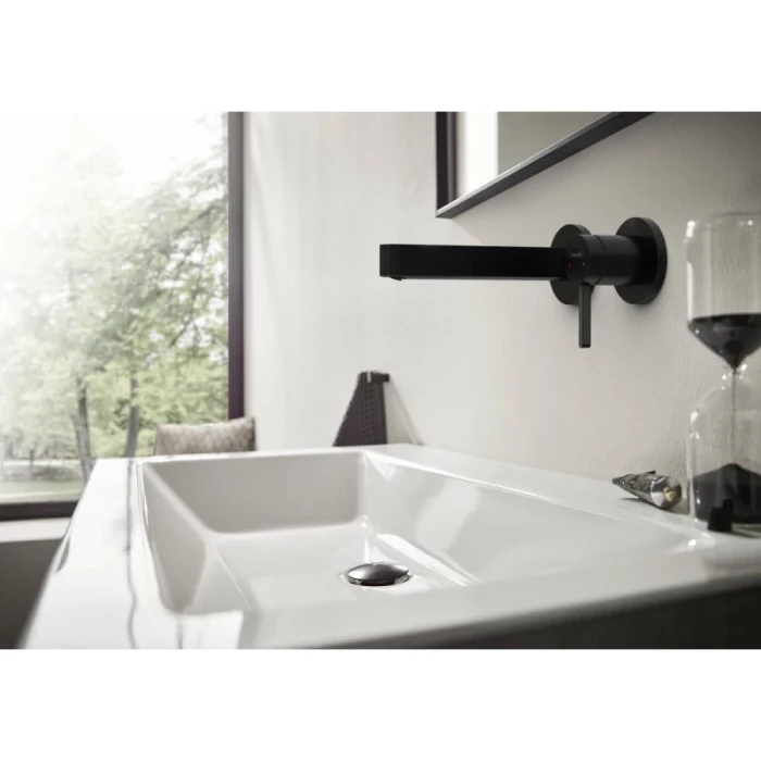 Hansgrohe смеситель для раковины с выпуском, Finoris, черный арт. 76051670