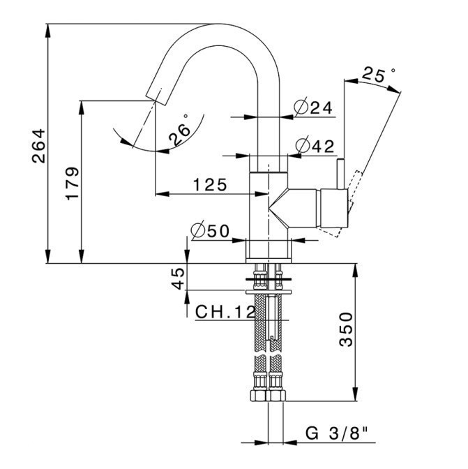 Cisal смеситель для раковины ln00048521 less new cisal, цвет: хром
