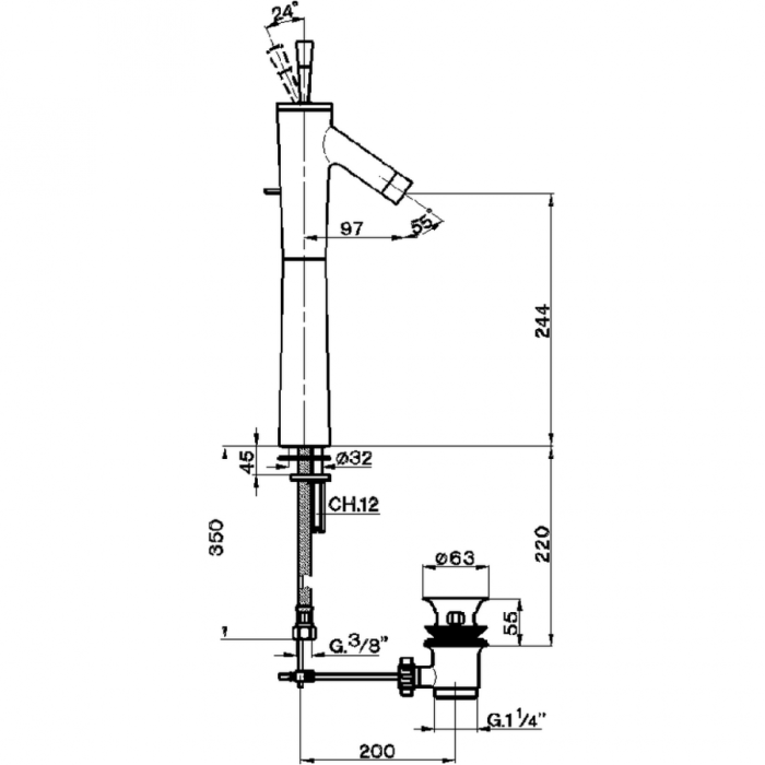 Cisal смеситель для раковины pu00052079 pumpy цвет: хром