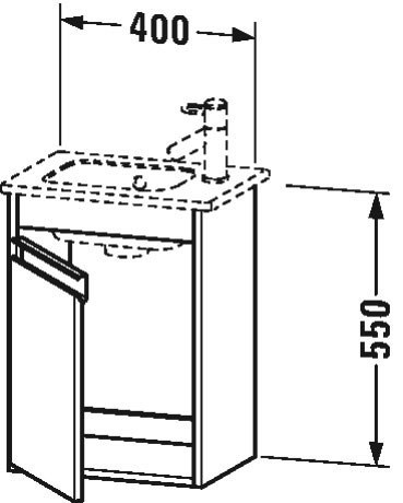Duravit тумба подвесная под раковину правая, ketho, kt6417r1818 цвет: gres pietra grey opaco