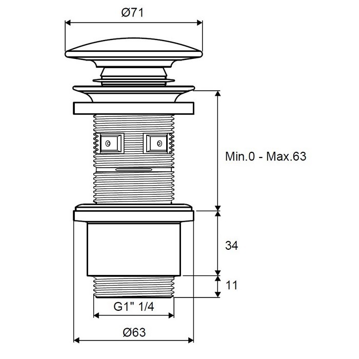 Донный клапан для раковины, клик-клак, Excellent, белоснежный арт. ARIN.1485.02WH