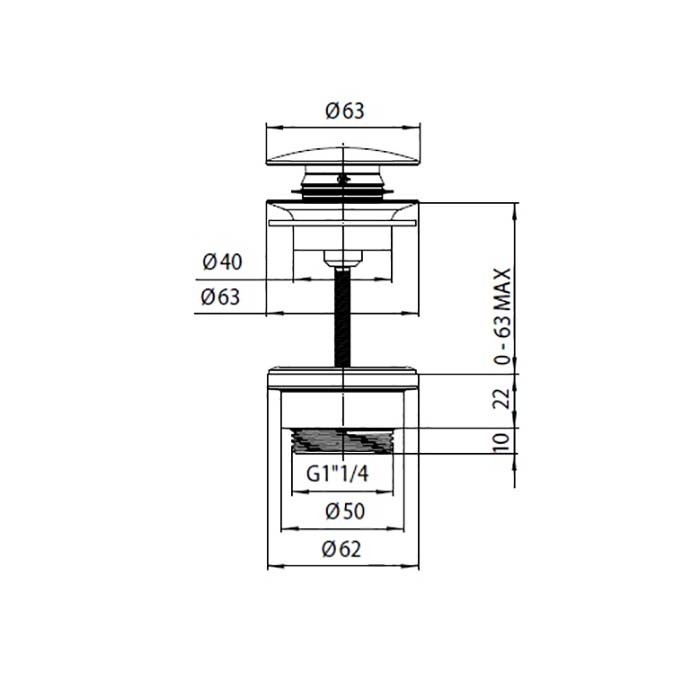 Bossini донный клапан клик-клак для раковины, oki, арт. z000301.073