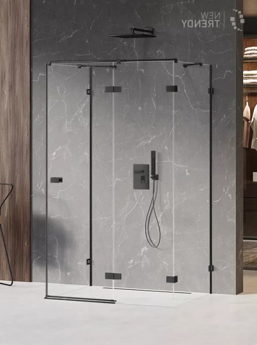 Душевое ограждение r 110x90x200, New trendy Avexa black, черный арт. EXK-2645