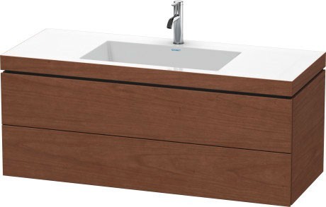 Duravit тумба подвесная с раковиной, l-cube, lc6929o1313 цвет: орех американский