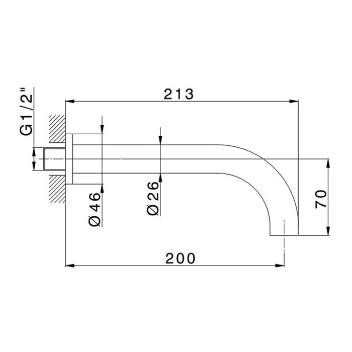 Cisal излив, ln00024021 nuova less, цвет: chrome