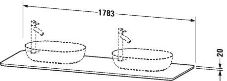Duravit столешница для раковины кварцевый камень структурный, luv, lu9467b1717 цвет: