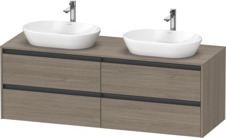 Duravit тумба подвесная под две раковины 550 мм х 1600 мм х 568 мм, ketho.2, k24899b35350000 цвет: дуб терра