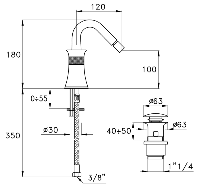 Stella смеситель для биде, 130, хром арт. ct00302cr00