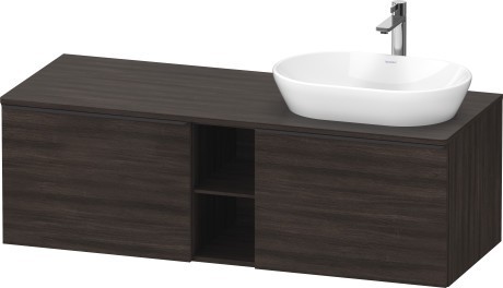 Duravit тумба подвесная под раковину справа 1400 мм х 550 мм и открытой полкой, d-neo, de4950r5353 цвет: каштан темный