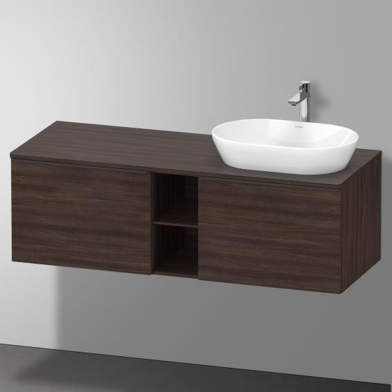 Duravit тумба подвесная под раковину справа 1400 мм х 550 мм и открытой полкой, d-neo, de4950r5353 цвет: каштан темный