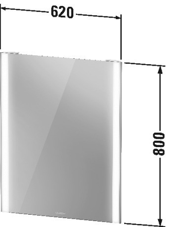 Duravit зеркало с подсветкой 620 мм х 800 мм, версия sensor, xviu, xv70310b1b1 цвет: шампань
