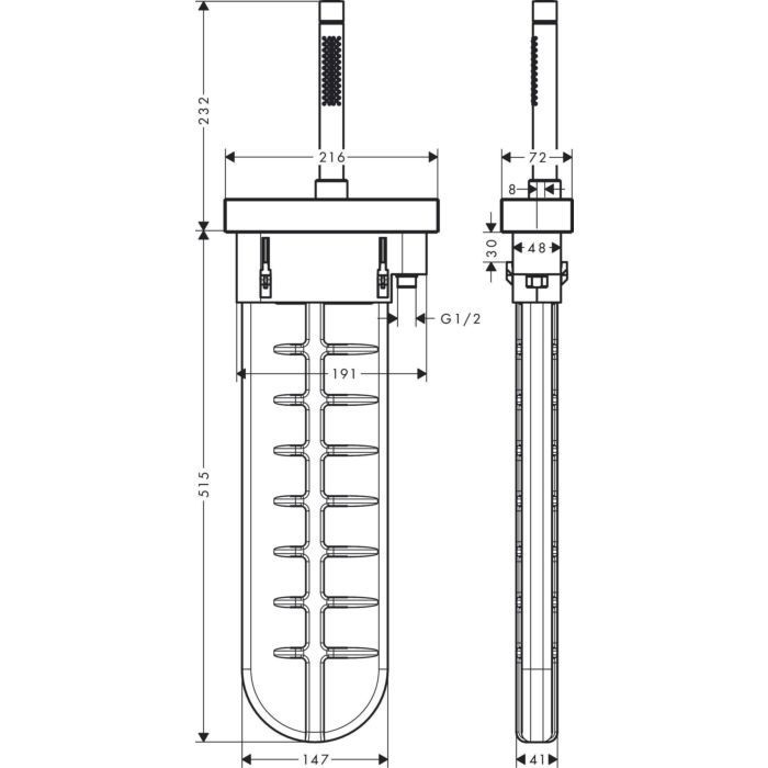 AXOR набор на край ванны, Edge, хром арт. 46470000