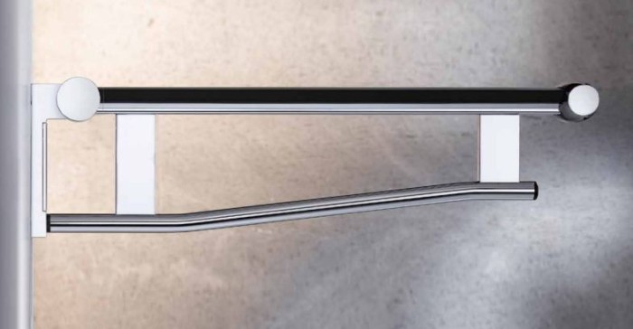 Keuco настенный складной поручень для туалета откидывается наверх, с ограничением хода, plan care, алюминий серебристый анодированный, тёмно-серый арт. 34902 170637