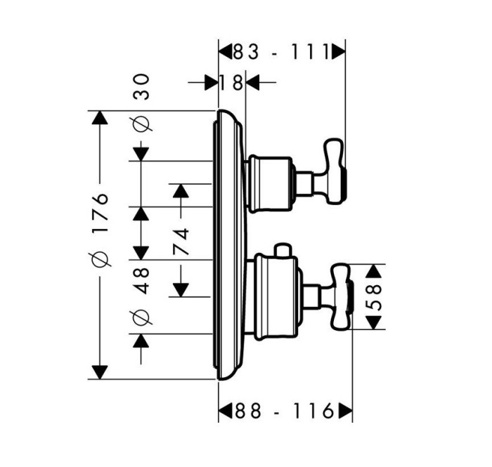 AXOR термостат для душа, Montreux, красное золото арт. 16820300