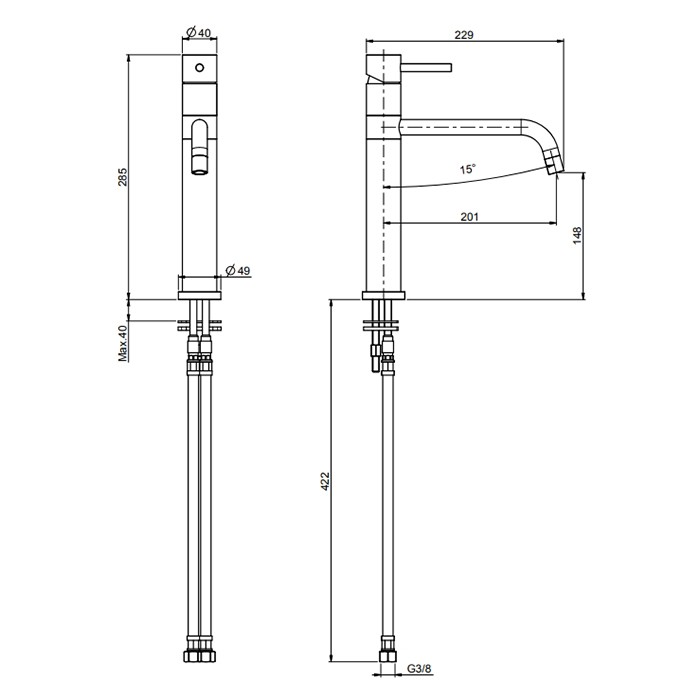Fima Carlo Frattini смеситель для кухни, на 1 отв., kitchen, черный арт. f3227ns
