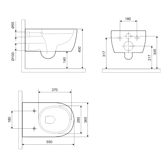 Унитаз подвесной pure rim 54 spin, Excellent Doto, арт. CEEX.1403.545.WH
