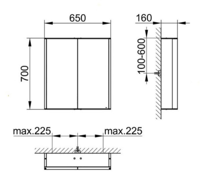 Keuco зеркальный шкаф с подсветкой настенный монтаж, royal match, серебристый арт. 12801 171301