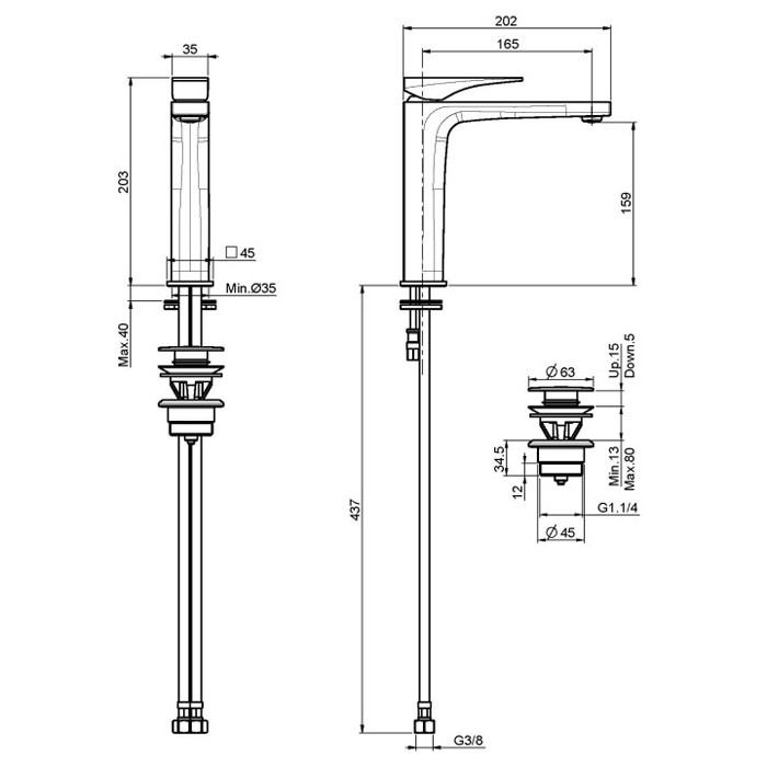 Fima Carlo Frattini высокий смеситель на раковину, zeta, хром арт. f3961lncr