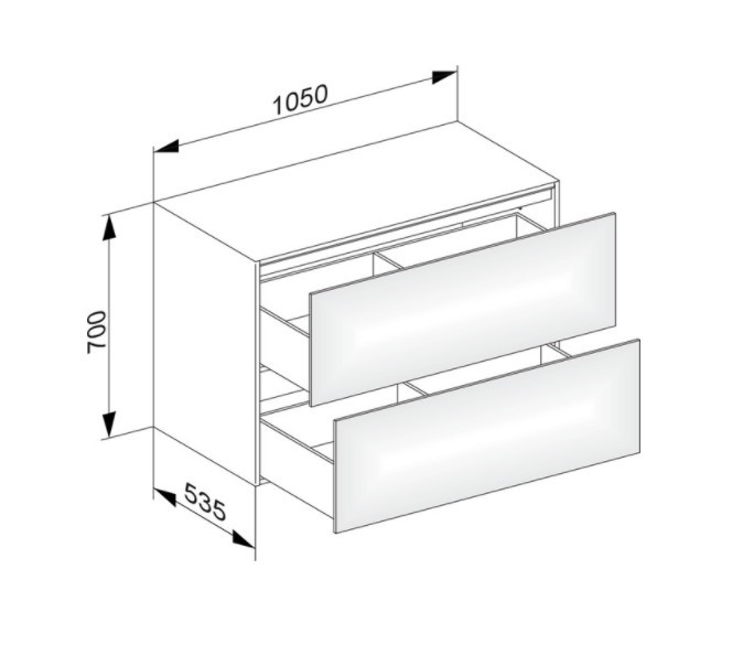 Keuco тумба боковая подвесная с двумя выдвижными фронтами, edition 11, табачный дуб арт. 31325 850000
