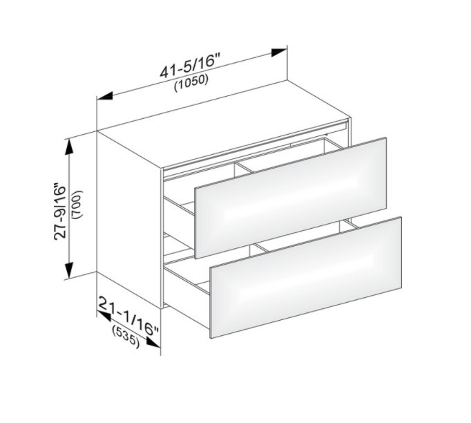 Keuco тумба боковая подвесная с двумя выдвижными фронтами, edition 11, табачный дуб арт. 31325 850000