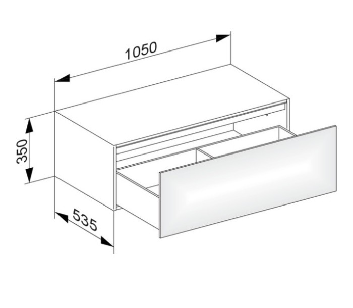 Keuco тумба боковая подвесная с одним выдвижным фронтом, edition 11, белый арт. 31324 300000