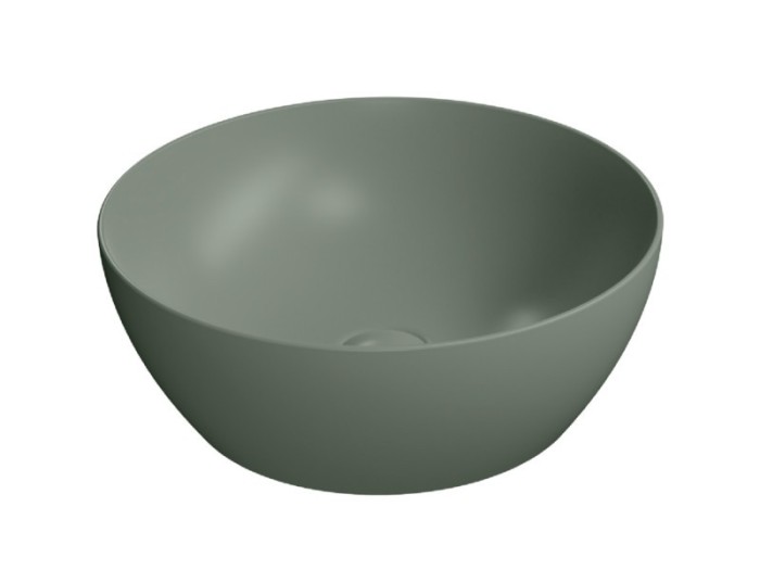 GSI Раковина накладная 42х42х16 см, agave matte, санфаянс, Color-elements - 885104