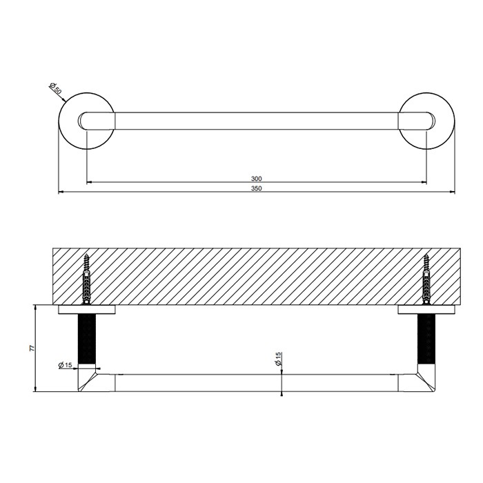 Gessi Полотенцедержатель 30 см, подвесной, Anello, 63797#031 цвет: хром