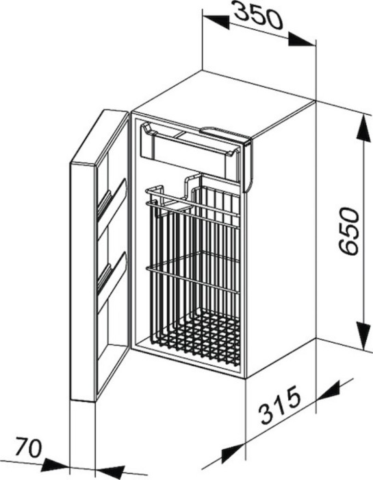 Keuco шкаф нижний петли слева, edition 300, арт. 30332 383801