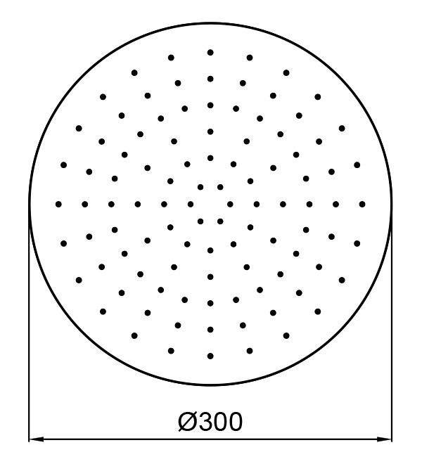 Верхняя душевая лейка D300 мм, без держателя, Almar Round, E044040.AB цвет: черный металл брашированный PVD