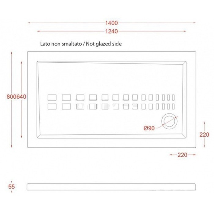 ArtCeram душевой поддон 80х140см, pdr014 01 00 piatto doccia rettangolare цвет: белый глянцевый