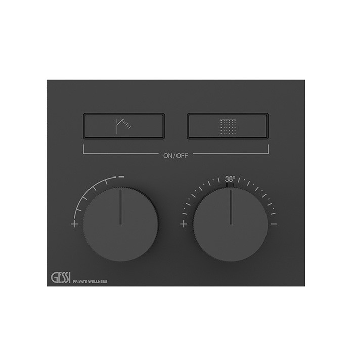 Gessi Термостат для душа, с включением до 2 источников одновременно, Hi Fi, 63004#299 цвет: black xl