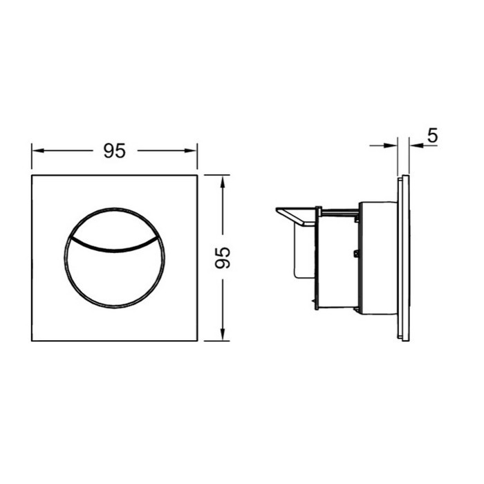 TECE панель смыва, 2 клавиши, квадратная, цвет: хром глянцевый, flushpoint - 9240979