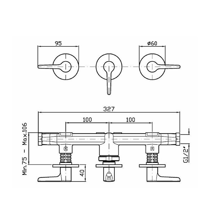 Zucchetti смеситель для душа, встраиваемый, с переключателем потоков, medameda, хром арт. zmm5695