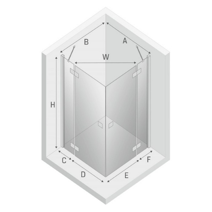 Душевое ограждение 110x80x200, New trendy Reflexa black, черный арт. EXK-4987