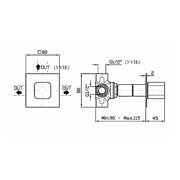 Zucchetti смеситель 2-канальный, jingle, хром арт. z94595 r97830