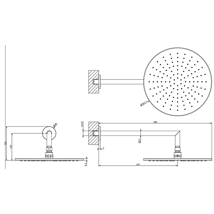 Gessi Верхний душ, подвесной, поворотная, с защитой от известкового налёта, Emporio shower, 47372#149 цвет: finox brushed nickel