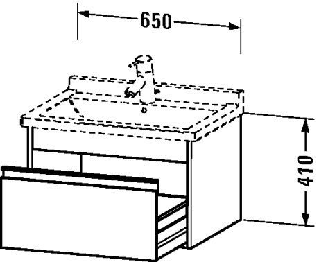 Duravit тумба подвесная под раковину с одним выдвижным ящиком, ketho, 6663 49 цвет: графит матовый