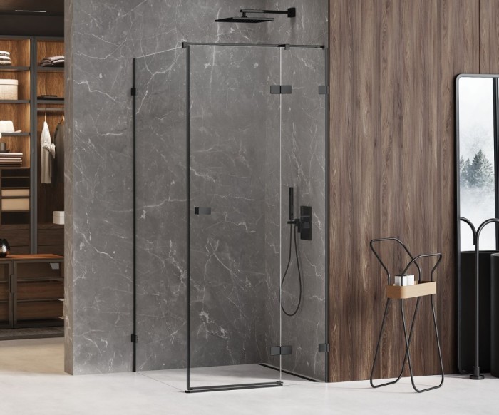 Душевое ограждение 120x120x200, New trendy Avexa black, черный арт. EXK-1607