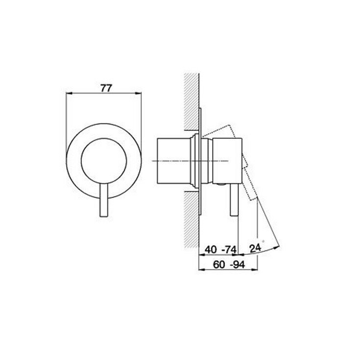 Cisal встраиваемый однорычажный смеситель для душа lm00300021 less minimal, цвет: хром