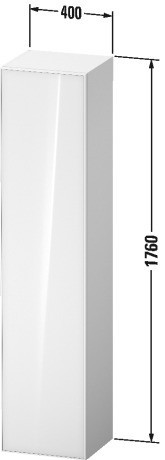 Duravit шкаф-пенал высокий петли справа 360 мм х 400 мм х 1760 мм, zencha, ze1352r64830000 цвет: белое стекло/cеро-коричневый суперматовый