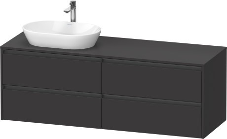Duravit тумба подвесная под раковину слева 550 мм х 1600 мм х 568 мм, ketho.2, k24899l80800000 цвет: графит суперматовый