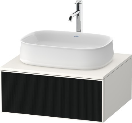 Duravit тумба подвесная под раковину 550 мм х 650 мм х 281 мм, zencha, ze4810063840000 цвет: чёрное стекло/белый суперматовый