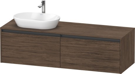 Duravit тумба подвесная под раковину слева 550 мм х 1600 мм х 459 мм, ketho.2, k24889l21210000 цвет: орех темный