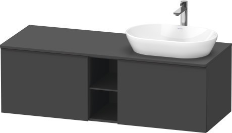 Duravit тумба подвесная под раковину справа 1400 мм х 550 мм и открытой полкой, d-neo, de4950r4949 цвет: графит матовый