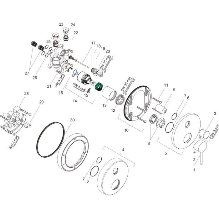 AXOR смеситель для ванны, Starck, полированный черный хром арт. 10418330