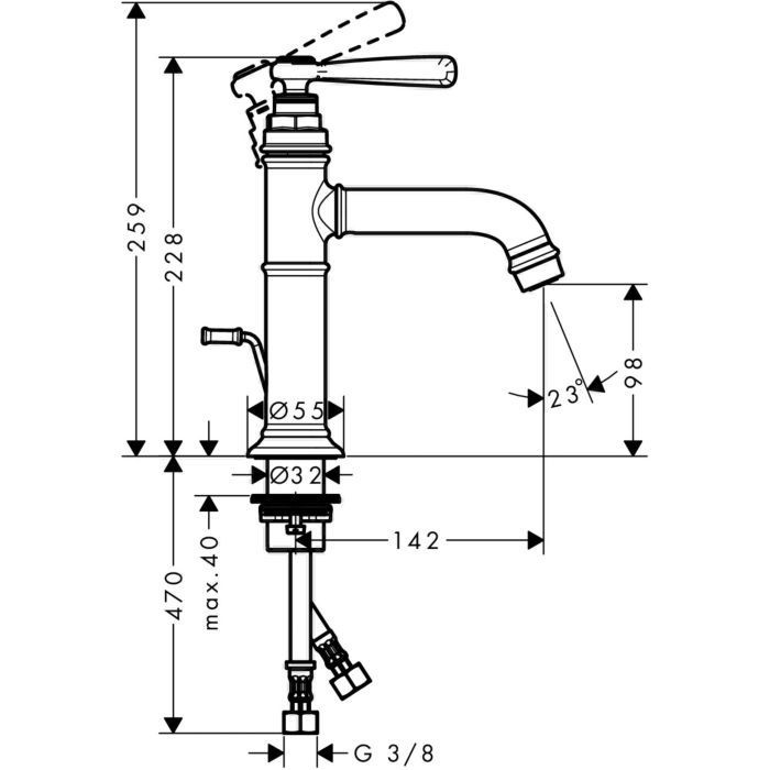 AXOR смеситель для раковины, Montreux, никель арт. 16515820