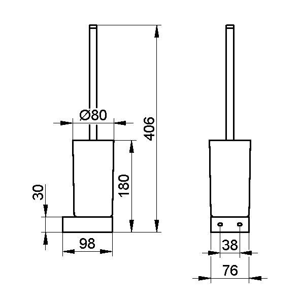 Keuco ершик для туалета, edition 300, хром арт. 30064 019000