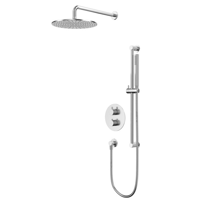 Термостатическая душевая система скрытого монтажа, Whitecross Y brushed nickel, брашированный никель арт. YSET09NIB